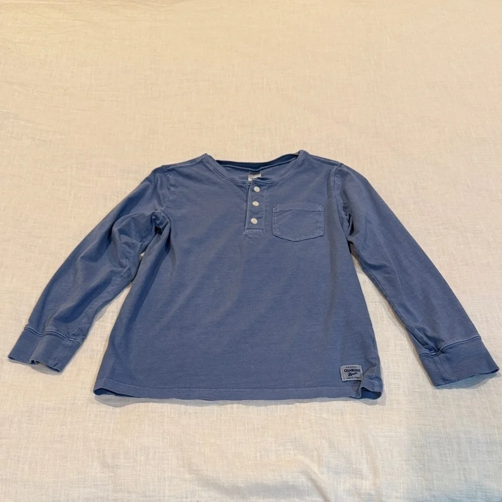 OshKosh B'gosh Classic Blue Long Sleeve Tee size 10 A